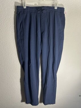 Todd Snyder Seersucker Navy Blue Jogger Drawstring Pants Men’s Size Medium